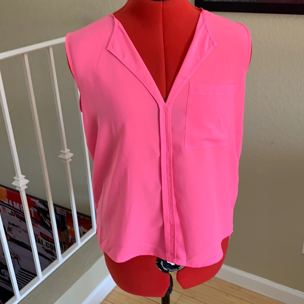 Hot pink high low tank